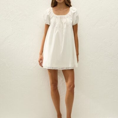Faithfull The Brand Galle Mini Dress Ixora Lace White — XXS - Image 1