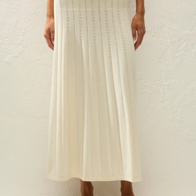 Faithfull The Brand Mieralla Maxi Skirt Maja Pointelle Vintage White — XXS - Image 2