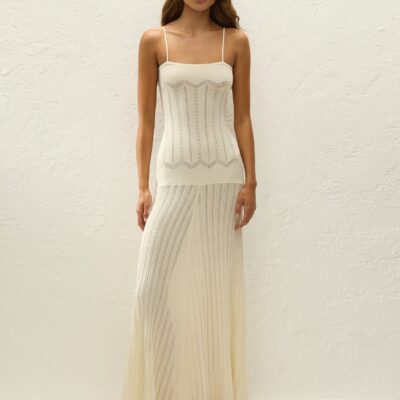 Faithfull The Brand Irene Maxi Dress Maja Pointelle Vintage White — XXS - Image 1