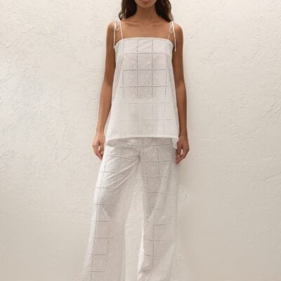 Faithfull The Brand Mora Top Handkerchief Broderie White - Image 1