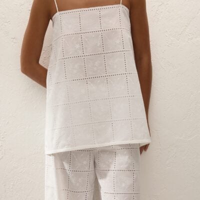 Faithfull The Brand Mora Top Handkerchief Broderie White - Image 2