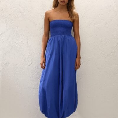 Faithfull The Brand Lunaire Midi Dress Cobalt - Image 1
