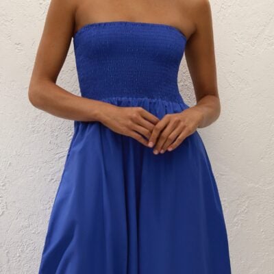 Faithfull The Brand Lunaire Midi Dress Cobalt - Image 2