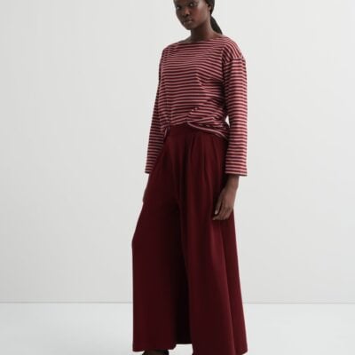 Kowtow Drape Pant — maroon - Image 1