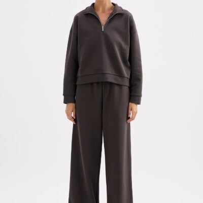 Nude Lucy CARTER CLASSIC ZIP FRONT SWEAT & WIDE LEG TRACKPANT SET - Image 1
