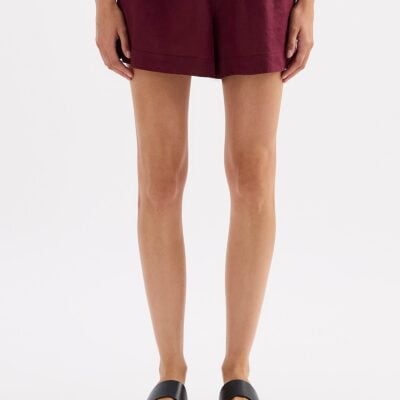 Nude Lucy LOUNGE LINEN SHORT — Merlot - Image 2