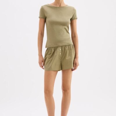 Nude Lucy ORGANIC POPLIN LOUNGE SHORT — Eucalyptus - Image 1