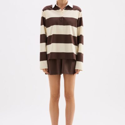 Nude Lucy ORGANIC LOUNGE JERSEY — Chocolate Stripe - Image 1