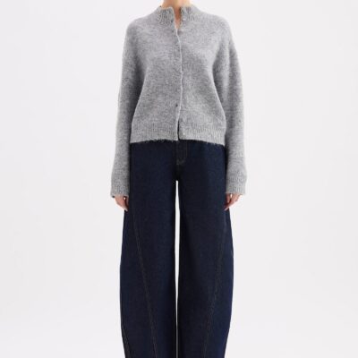 Nude Lucy SIA KNIT CARDIGAN — Grey Marle - Image 1