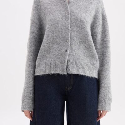 Nude Lucy SIA KNIT CARDIGAN — Grey Marle - Image 2