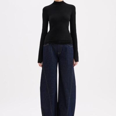 Nude Lucy SIBEL CLASSIC TURTLENECK KNIT — Black - Image 1