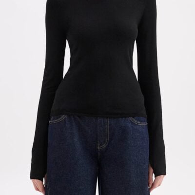 Nude Lucy SIBEL CLASSIC TURTLENECK KNIT — Black - Image 2