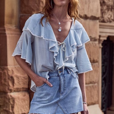 Spell 1979 Denim Mini Skirt — XXS - Image 1