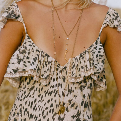 Spell Snow Leopard Strappy Gown — XXS - Image 2
