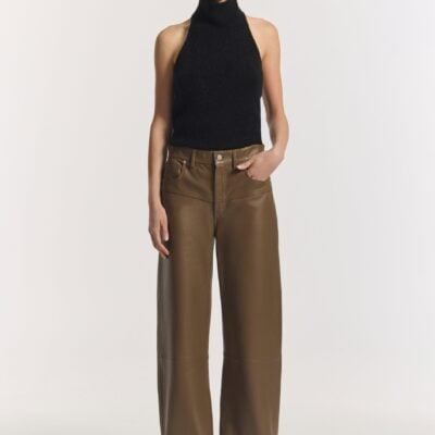 Viktoria & Woods Kravitz Leather Pant - Pre Order — TAUPE - Image 1