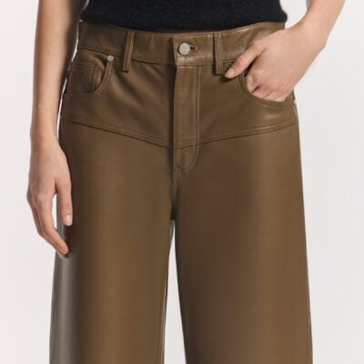 Viktoria & Woods Kravitz Leather Pant - Pre Order — TAUPE - Image 2