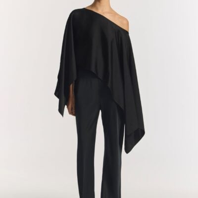 Viktoria & Woods Romance Cape Top — BLACK - Image 1