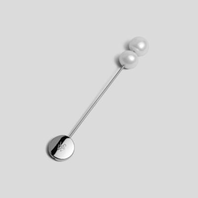 Viktoria & Woods V&W Pearl Pin Brooch — SILVER - Image 1