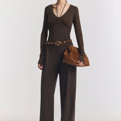 Viktoria & Woods Priscilla Merino Top — CHOCOLATE - Image 1