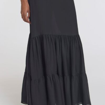 Viktoria & Woods Breakwater Silk Skirt — BLACK - Image 2