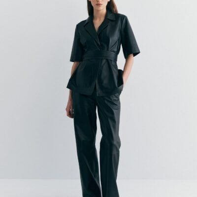 Viktoria & Woods Chorus Leather Shirt — BLACK - Image 1