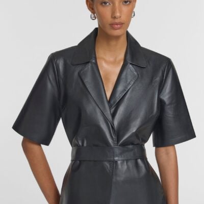 Viktoria & Woods Chorus Leather Shirt — BLACK - Image 2
