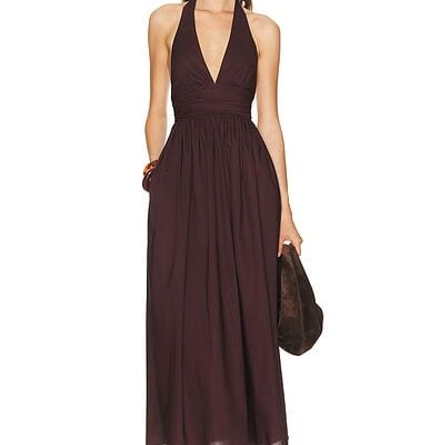 Matteau Plunge Halter Dress