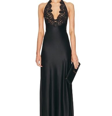 NILI LOTAN Noemi Lace Halter Gown