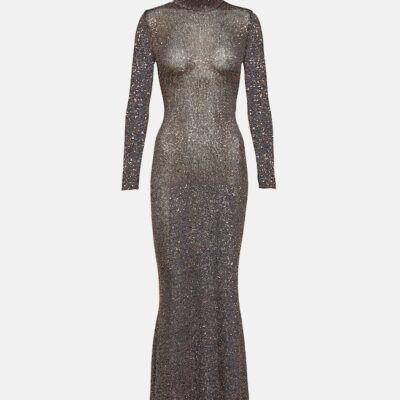 Balenciaga Sequined Knitted Maxi Dress