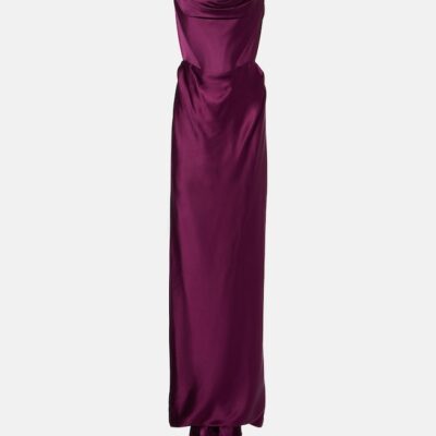 Vivienne Westwood Galaxy Draped Crêpe Satin Bustier Gown