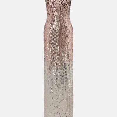 Jenny Packham Lucille Sequined Strapless Gown