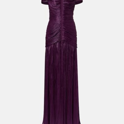 Marmar Halim Off-Shoulder Crêpe Bustier Gown