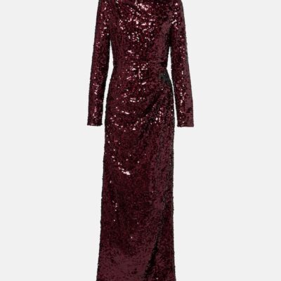 Erdem Draped Sequined Gown