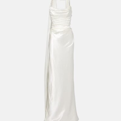 Vivienne Westwood Vixen Scarf-Detail Draped Silk-Blend Gown