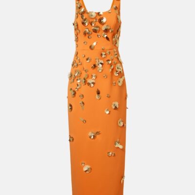 Carolina Herrera Floral-Appliqué Cocktail Dress