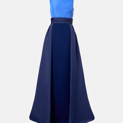 Carolina Herrera Colorblocked Silk Faille Gown