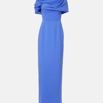 Carolina Herrera Draped Off-Shoulder Crêpe Gown