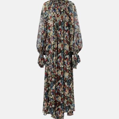 Khaite Edgar Floral Silk Tulle Maxi Dress