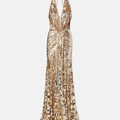Jenny Packham Mars Gathered Sequined Gown