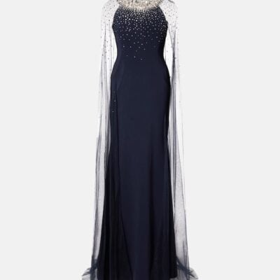 Jenny Packham Zadie Caped Embellished Gown