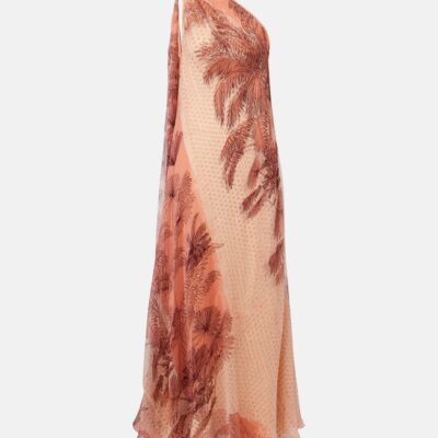 Johanna Ortiz Printed Silk-Blend Lamé Gown