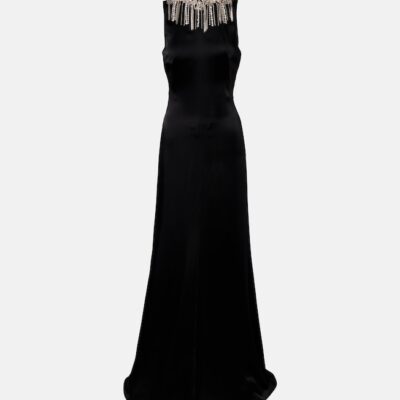 Mcqueen Embellished Open-Back Gown