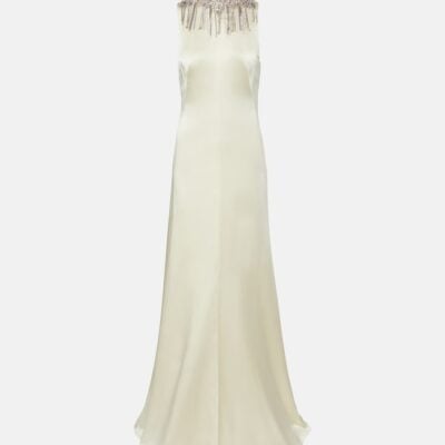 Mcqueen Embellished Satin Gown