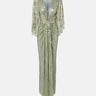 Jenny Packham Carrie Caped Embellished Gown