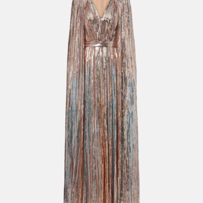 Elie Saab Sequined Caped Gown