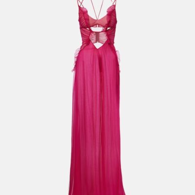 Nensi Dojaka Semi-Sheer Silk Gown