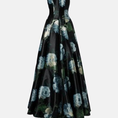 Markarian Laila Floral Brocade Bustier Gown