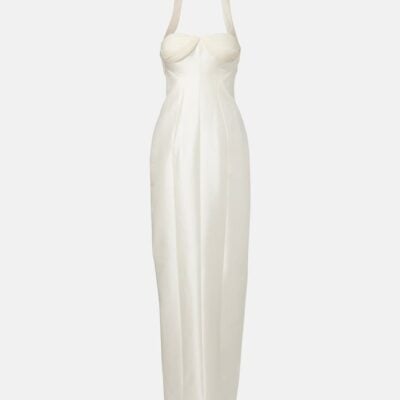 Danielle Frankel Bridal Lette Wool And Silk Bustier Gown