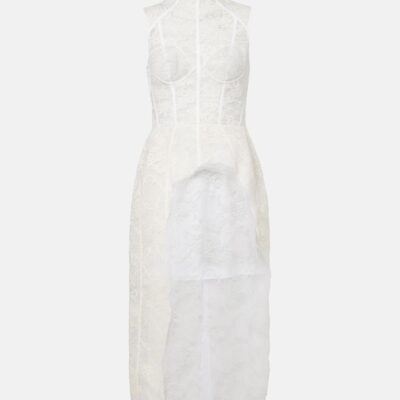 Acne Studios Floral Cotton-Blend Lace Corset Dress