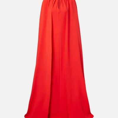 Oscar De La Renta Cyclamen Silk-Blend Georgette Kaftan